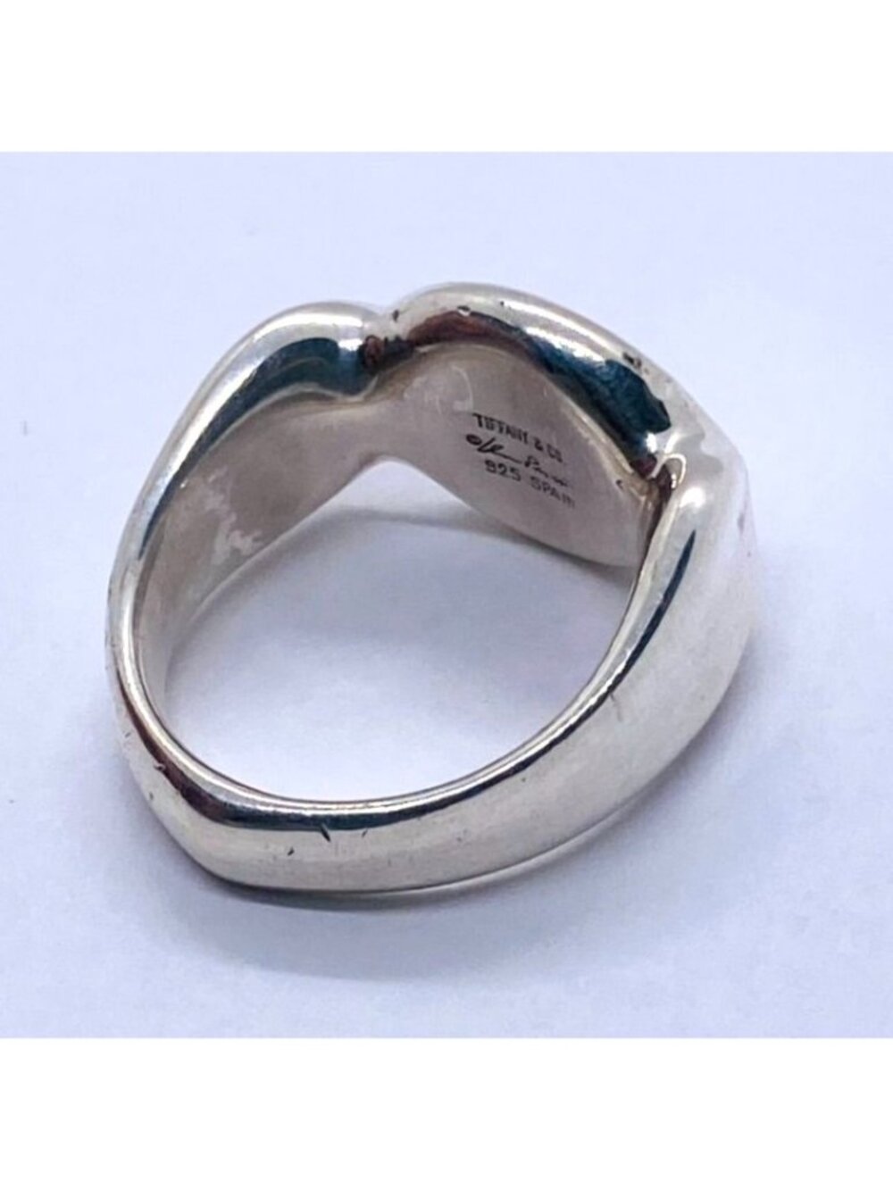 Tiffany & Co Silver Peretti Spain Signet Band Size 6.75 Retired - Picture 12 of 12
